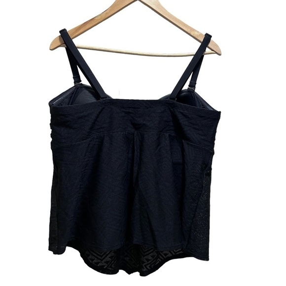 ADDITION Elle Cactus Black Tankini Top Size 2x - Picture 6 of 9